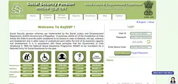 RajSSP pension Apply 